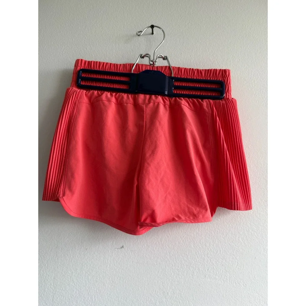 All in Motion Women Pleated Running Shorts 2 Pack Coral Pink‎ Light Blue L 10/12